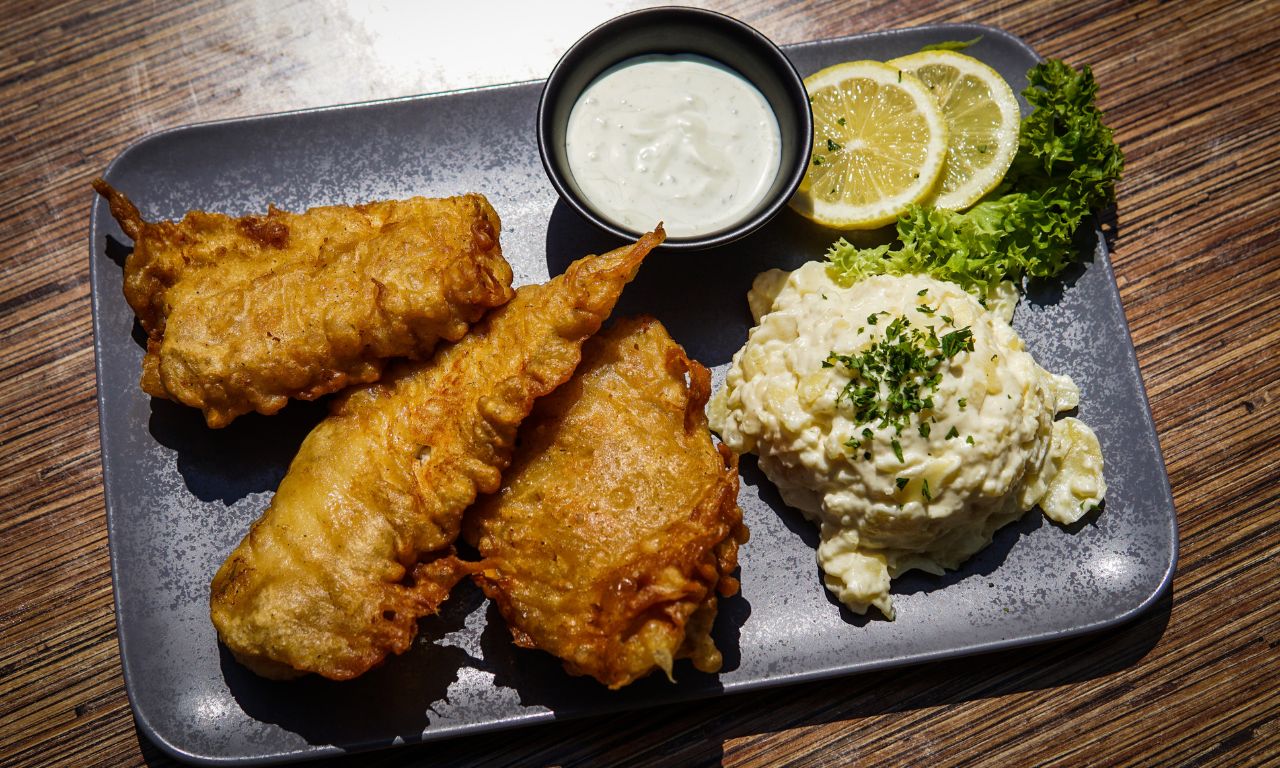 Fischgericht in der Bielefelder Fischgaststätte